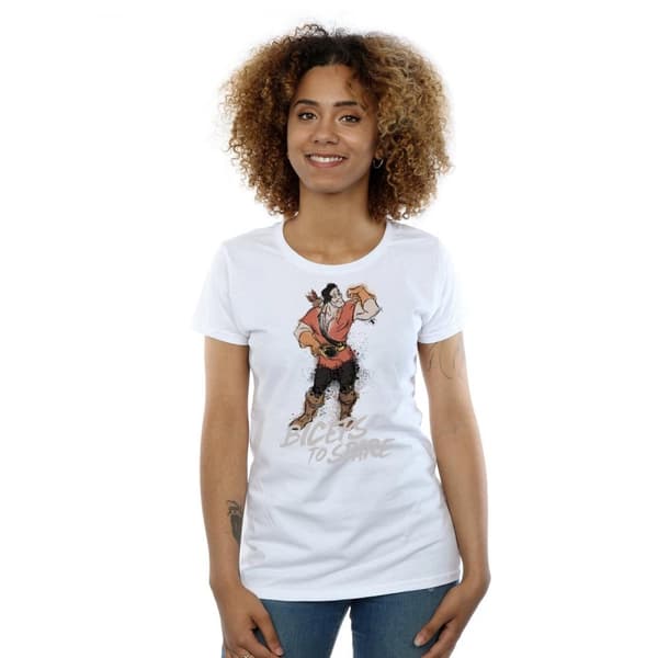 Disney Womens/Ladies Beauty And The Beast Gaston Biceps To Spare Cotton T-Shirt