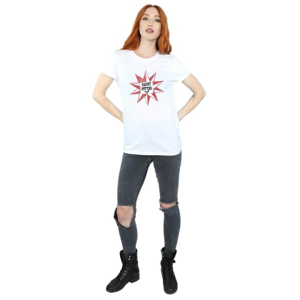 Harry Potter Dam/Tjej Hedwig Star Boyfriend T-shirt i bomull