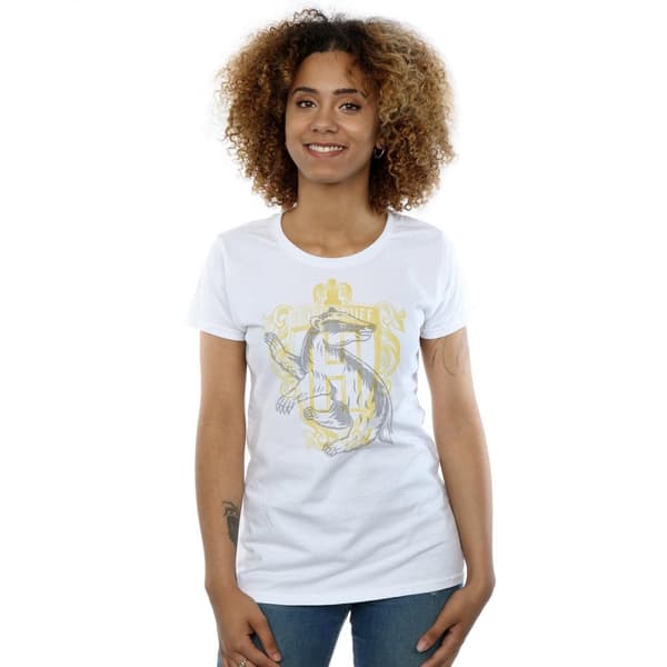 Harry Potter Hufflepuff Badger Crest - bomulls-T-shirt för damer och kvinnor