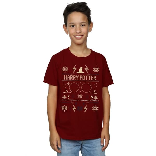 Harry Potter T-shirt med julmönster för pojkar