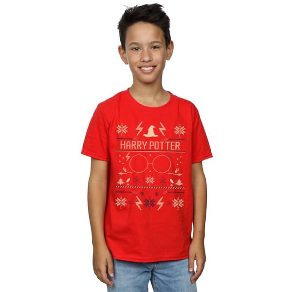 Harry Potter T-shirt med julmönster för pojkar
