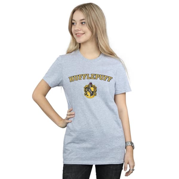 Harry Potter Dam/Häst Hufflepuff Crest Boyfriend T-shirt i bomull