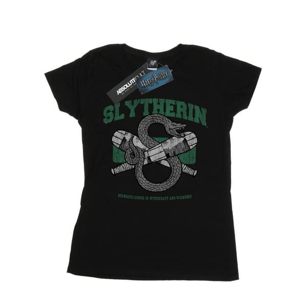 Harry Potter Dam/Tjej Slytherin Quidditch Emblem Bomulls-T-shirt