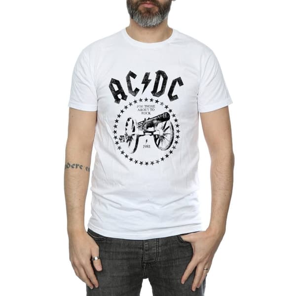 AC/DC T-shirt "Vi saluterar dig" med kanon för herrar