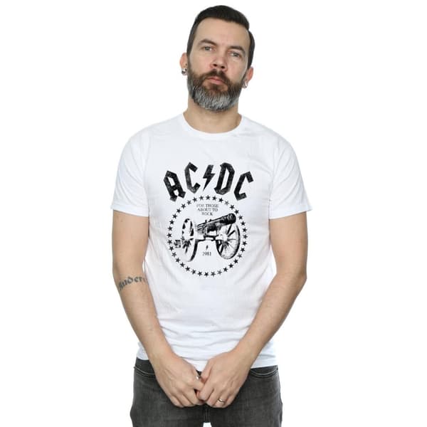 AC/DC T-shirt "Vi saluterar dig" med kanon för herrar