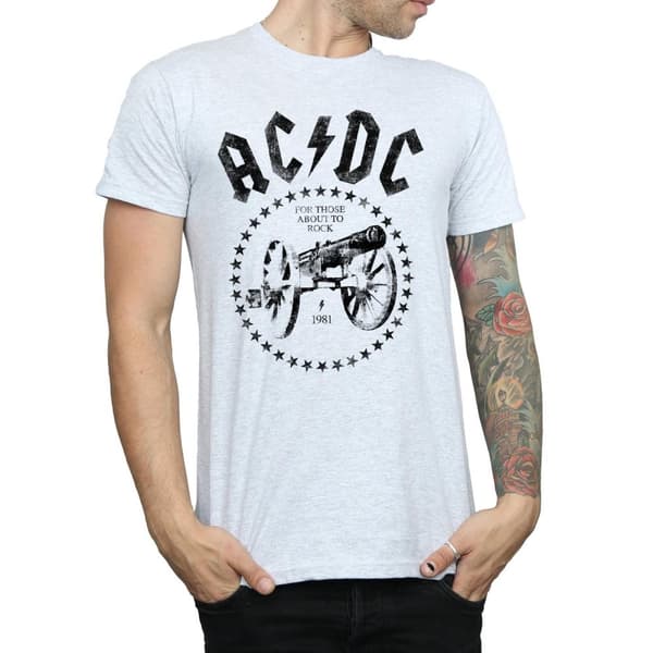 AC/DC T-shirt "Vi saluterar dig" med kanon för herrar