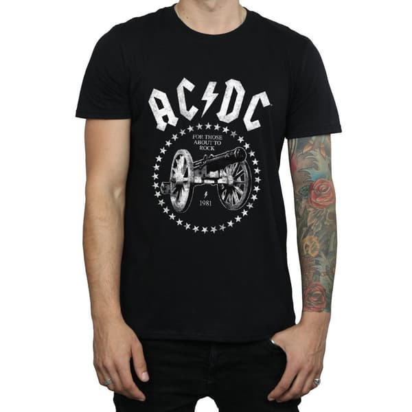 AC/DC T-shirt "Vi saluterar dig" med kanon för herrar