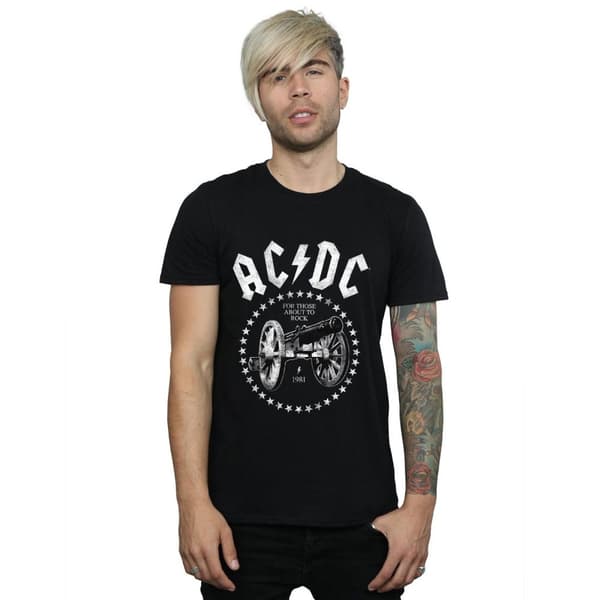 AC/DC T-shirt "Vi saluterar dig" med kanon för herrar
