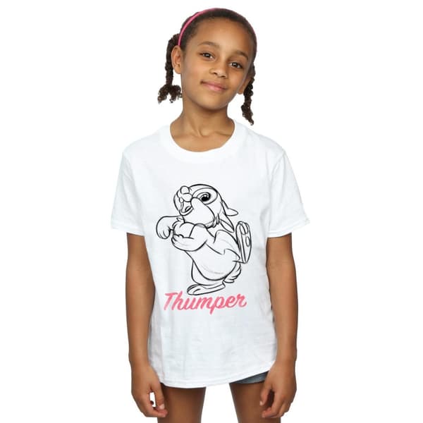 Disney Bambi Thumper - Linjeteckning - T-shirt i bomull för flickor