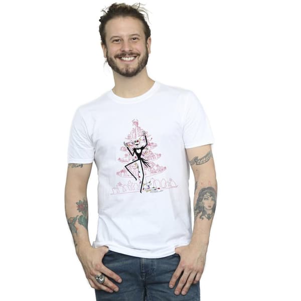 Disney The Nightmare Before Christmas Tree - rosa t-shirt för herrar