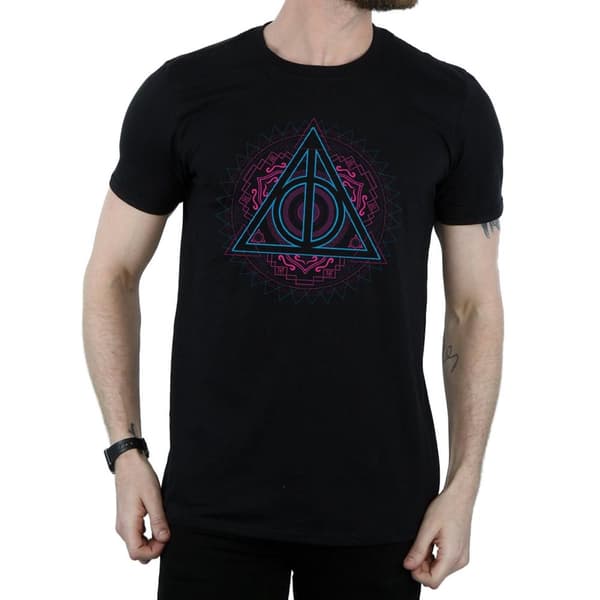 Harry Potter Mens Neon Deathly Hallows T-Shirt