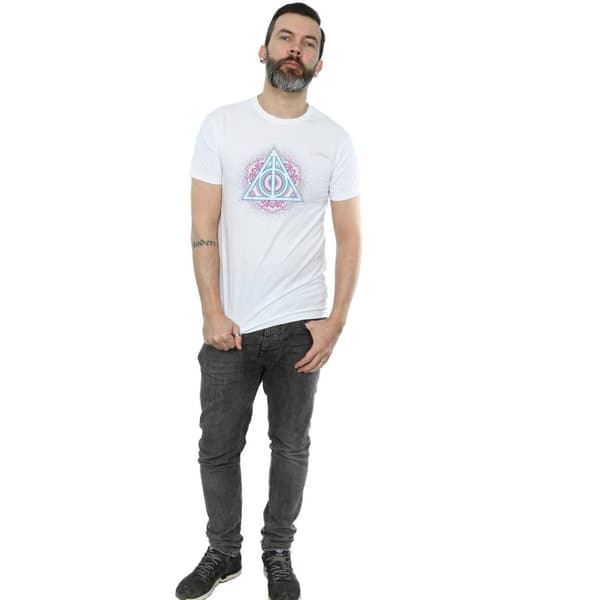 Harry Potter Mens Neon Deathly Hallows T-Shirt
