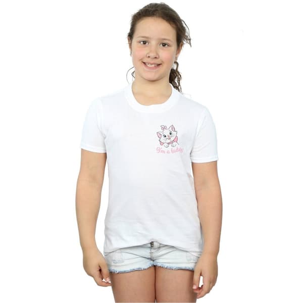 Disney Aristocats Marie I´m A Lady - T-shirt i bomull med brösttryck för flickor