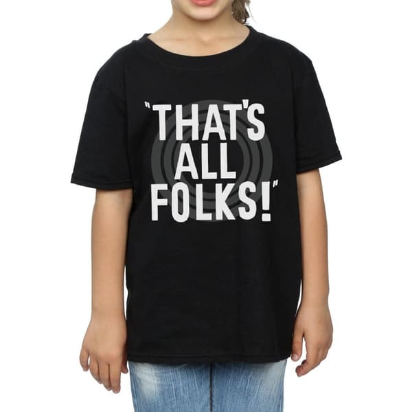 Looney Tunes Girls That´s All Folks Text Bomulls-T-shirt