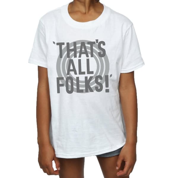 Looney Tunes Girls That´s All Folks Text Bomulls-T-shirt