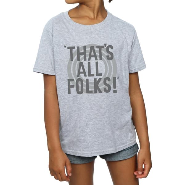 Looney Tunes Girls That´s All Folks Text Bomulls-T-shirt