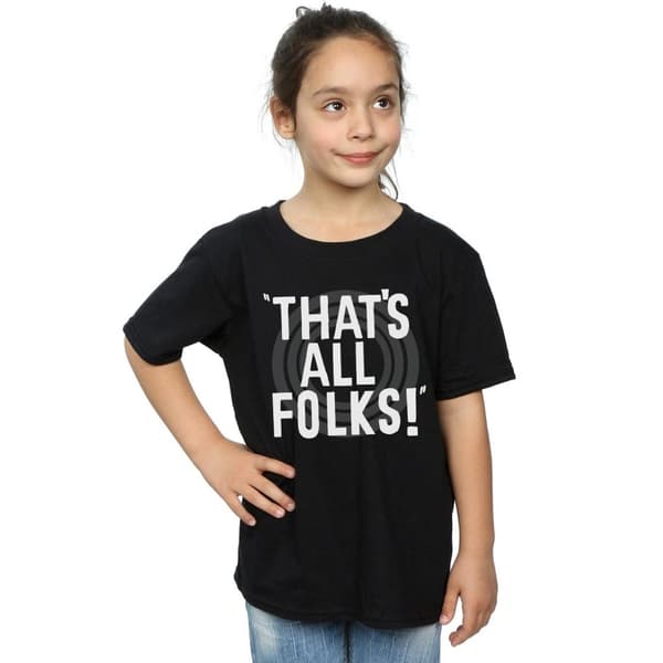 Looney Tunes Girls That´s All Folks Text Bomulls-T-shirt
