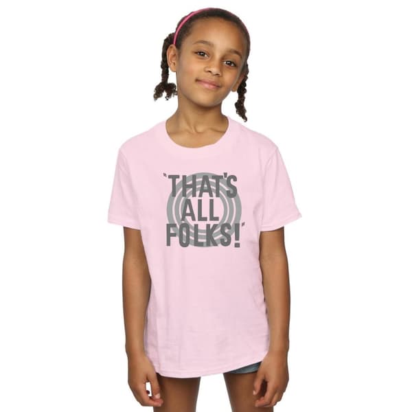 Looney Tunes Girls That´s All Folks Text Bomulls-T-shirt
