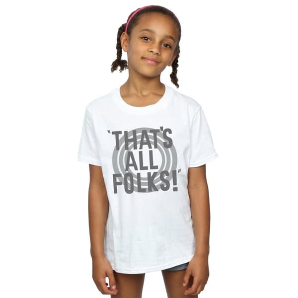 Looney Tunes Girls That´s All Folks Text Bomulls-T-shirt