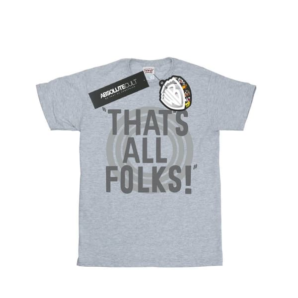 Looney Tunes Girls That´s All Folks Text Bomulls-T-shirt