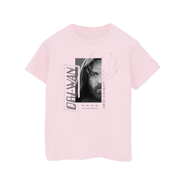 Star Wars Flickor Obi-Wan Kenobi Jedi SciFi Collage Bomulls-T-shirt Baby Pink 7-8 Years