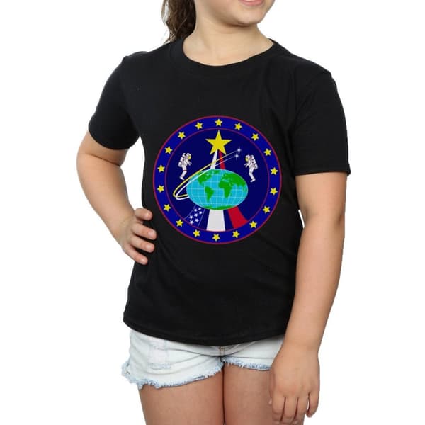 NASA Classic Globe Astronauts bomulls-T-shirt för flickor