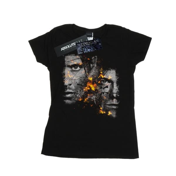 Supernatural Womens/Ladies Sam And Dean Fire Cotton T-Shirt