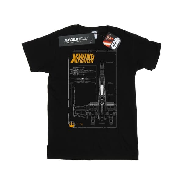 Star Wars Force Awakens X-Wing manuell bomulls-T-shirt för flickor