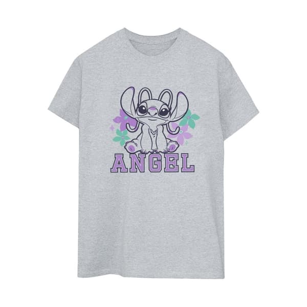 Disney Womens/Ladies Lilo & Stitch Angel Cotton Boyfriend T-Shirt