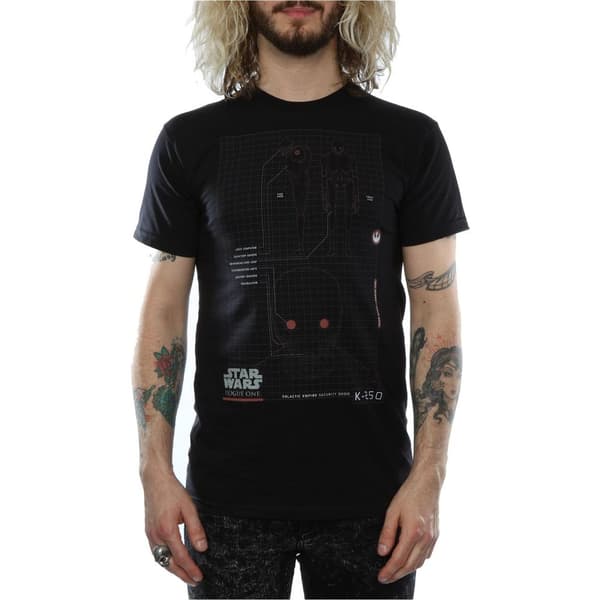 Star Wars Mens Rogue One K-2SO Schematic T-shirt