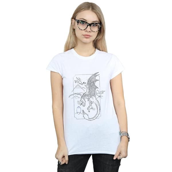 Harry Potter Womens/Ladies Dragon Line Art Cotton T-Shirt