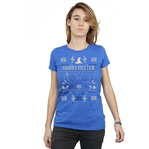 Harry Potter Womens/Ladies Christmas Pattern Cotton T-Shirt