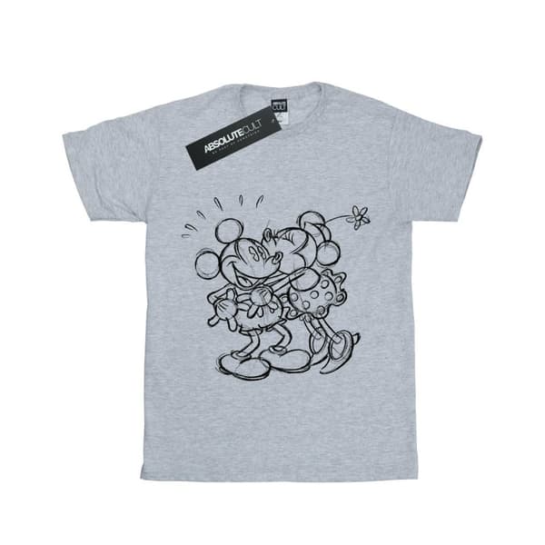 Disney Pojkar - Musse och Mimmi Piggs Kiss Sketch T-shirt Sports Grey 5-6 Years