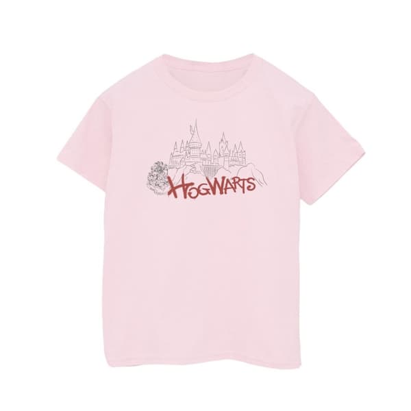 Harry Potter T-shirt i bomull med spray från Hogwarts slott för flickor