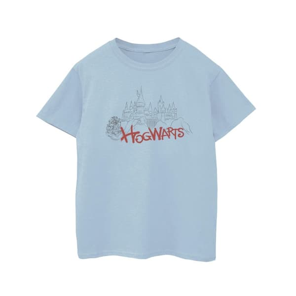 Harry Potter T-shirt i bomull med spray från Hogwarts slott för flickor