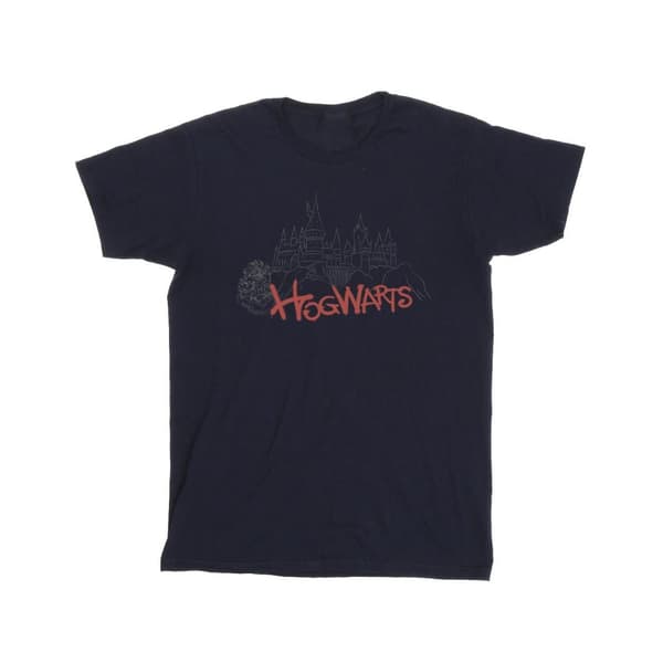 Harry Potter T-shirt i bomull med spray från Hogwarts slott för flickor
