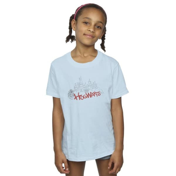 Harry Potter T-shirt i bomull med spray från Hogwarts slott för flickor