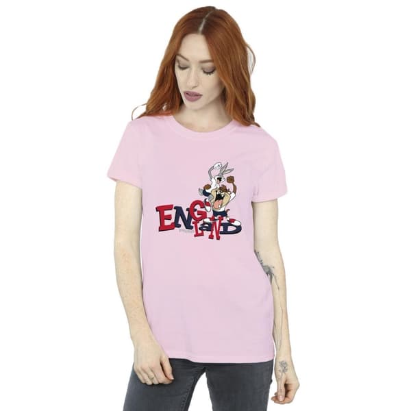 Looney Tunes Dam/Tjej - Bugs & Taz England - Boyfriend-t-shirt i bomull