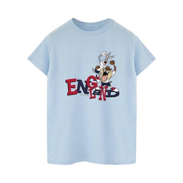 Looney Tunes Dam/Tjej - Bugs & Taz England - Boyfriend-t-shirt i bomull