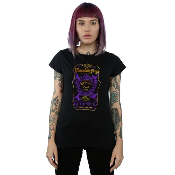 Harry Potter Dam/Tjej - Chocolate Frogs - T-shirt i bomull med färgad etikett