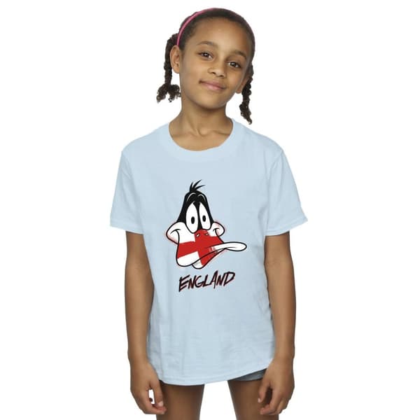 Looney Tunes Girls Daffy England Face Cotton T-Shirt