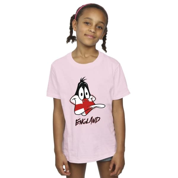 Looney Tunes Girls Daffy England Face Cotton T-Shirt