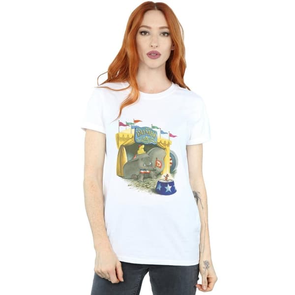 Disney Womens/Ladies Dumbo Circus Cotton Boyfriend T-Shirt