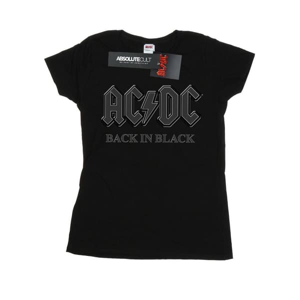 AC/DC Womens/Ladies Back In Black Boyfriend Fit Cotton T-Shirt