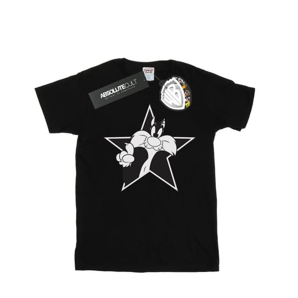 Looney Tunes Sylvester Mono Star T-shirt - pojkar Black 5-6 Years