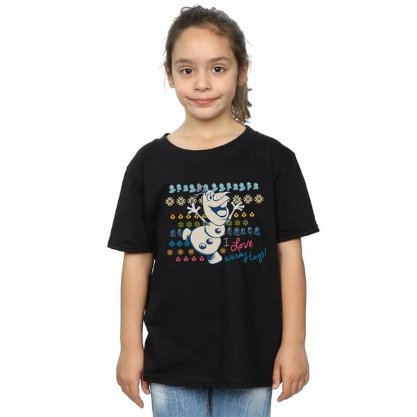 Disney Girls Frozen I Love Warm Hugs Cotton T-Shirt