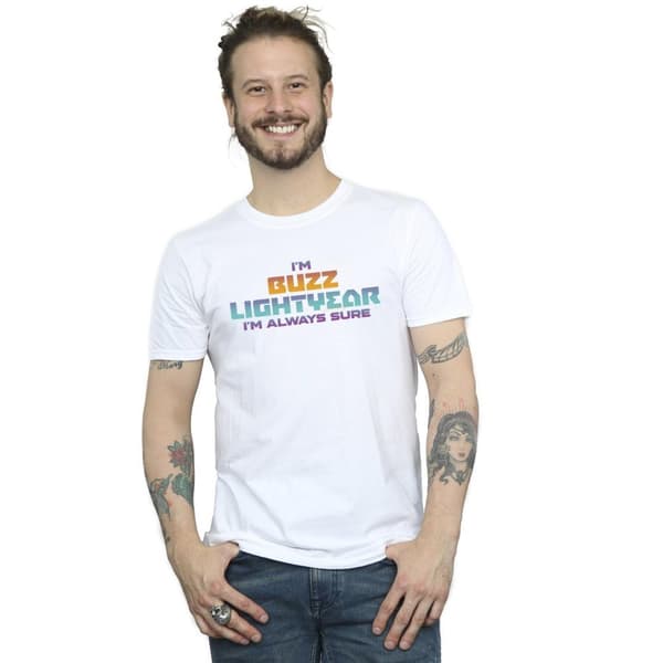Disney Mens Lightyear Always Sure Text T-Shirt