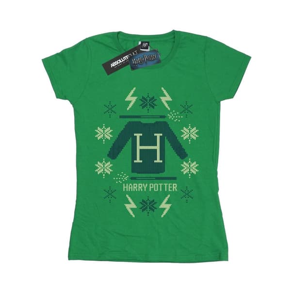 Harry Potter T-shirt i bomull med julmotiv för damer/damer