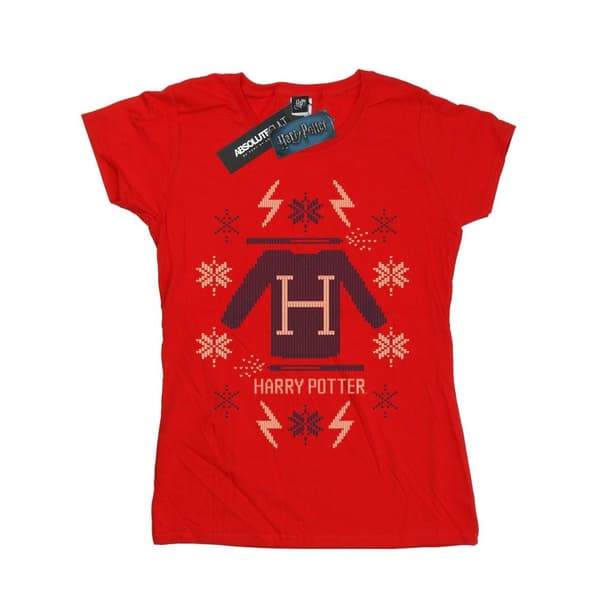 Harry Potter T-shirt i bomull med julmotiv för damer/damer