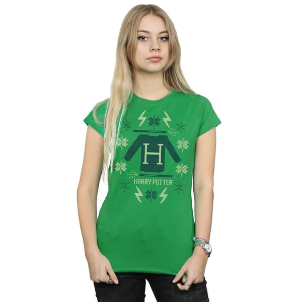 Harry Potter T-shirt i bomull med julmotiv för damer/damer
